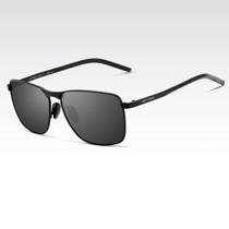 Óculos de Sol Veithdia M2462 Preto Polarizado Armação Alumínio Proteção UV400