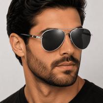 Óculos De Sol Vinkin Masculino Polarizado Uv400 Luxuoso Prateado Óculos De Sol Vinkin Masculino Polarizado Uv400 Luxuoso Prateado