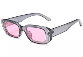 Óculos De Sol Vintage Cinza Lente Rosa Retrô Moda Óculos De Sol Vintage Cinza Lente Rosa Retrô Moda