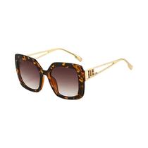 Óculos De Sol Vintage Dourados Para Homens E Mulheres Com Lentes Gradientes E Borda Marrom E Branca,