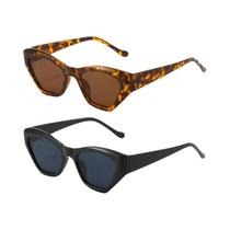Óculos De Sol Vintage Estilo Gato Para Mulheres UV400 Anti Luz Designer Retro 2 Peças