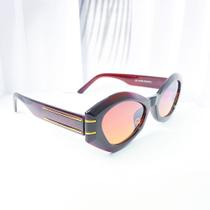 Óculos de Sol vintage estilo moda gringa Faixas douradas proteção UV elegante cód: 88-JL8227
