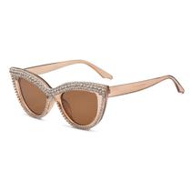 Óculos De Sol Vintage Femininos Estilo Gato Com Strass, Elegantes E Modernos, Feitos À Mão Por Óculos De Sol Vintage Femininos Estilo Gato Com Strass, Elegantes E Modernos, Feitos À Mão Por