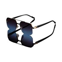 Óculos De Sol Vintage Masculinos Estilo Piloto Com Armação Meia-Frame UV400 Clássicos Para Viagem E Óculos De Sol Vintage Masculinos Estilo Piloto Com Armação Meia-Frame UV400 Clássicos Para Viagem E
