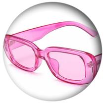 Óculos De Sol Vintage Rosa Transparente Retrô Moda