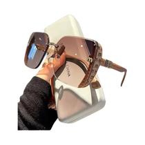 Óculos De Sol Vintage Sem Armação De Marca De Luxo Para Mulheres UV400 Anti-reflexo Óculos De Luz