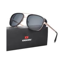 Óculos De Sol Vintage Unissex Tony Stark Steampunk Gradiente Vermelho UV400