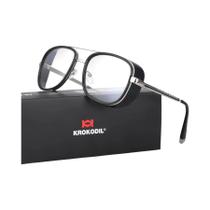 Óculos De Sol Vintage Unissex Tony Stark Steampunk Gradiente Vermelho UV400