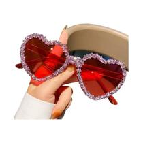 Óculos De Sol Vintage Y2K Em Rosa Candy Com Design De Coração Para Mulheres E Homens, Marca De Luxo