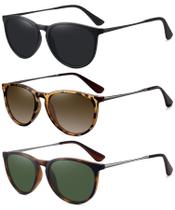 Óculos de sol WOWSUN Retro 2024 redondos polarizados UV400 para mulheres