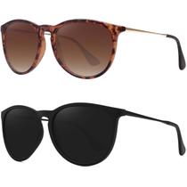 Óculos de Sol WOWSUN Retro Redondos Polarizados UV400 - Para Mulheres Óculos de Sol WOWSUN Retro Redondos Polarizados UV400 - Para Mulheres