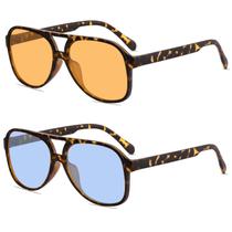 Óculos de sol YDAOWKN Retro Aviator para mulheres e homens UV400