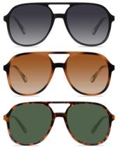 Óculos de Sol YDAOWKN Retro Quadrado Aviador UV400 - Unissex