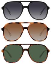 Óculos de sol YDAOWKN Retro Square Aviator UV400 para mulheres/homens