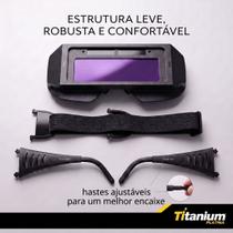 Óculos de Solda Automático Titanium Vision Tonalidade DIN11 Titanium Platina com Proteção UV