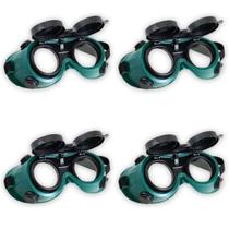 Oculos De Solda Kit 4 Uni EPI Mascara De Protecao Articulavel Equipamento Profissional Dupla Lente Soldador Com Filtro Oculos De Solda Kit 4 Uni EPI Mascara De Protecao Articulavel Equipamento Profissional Dupla Lente Soldador Com Filtro