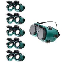 Oculos De Solda Kit 5 Uni Protecao EPI Máscara Articulavel Dupla Lente Para Soldador Com Filtro Equipamento Profissional Oculos De Solda Kit 5 Uni Protecao EPI Máscara Articulavel Dupla Lente Para Soldador Com Filtro Equipamento Profissional