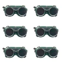 Oculos De Solda Kit 6 Uni Protecao EPI Mascara Articulavel Dupla Lente Para Soldador Com Filtro Equipamento Profissional