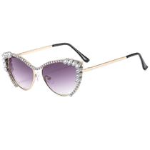 Óculos de strass de luxo com gradiente de olho de gato 57 mm