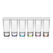 Óculos de tiro Libbey Troyano, multicoloridos, 60 ml, conjunto de 6