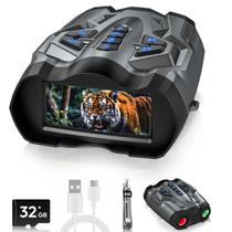 Óculos de visão noturna BUSHBINOC 4K 10X Infravermelho 4000mAh Cinza