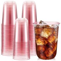 Óculos descartáveis sem haste Ziliny 50 unidades 473 ml rosa (16 onças)