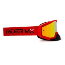 Óculos Downhill Motocross Trilha Enduro Vermelho Espelhado - Rider Mx