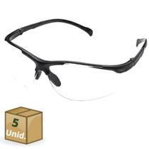 Oculos Epi Proteçao Ca Antirrisco Segurança Trabalho Kit 5 Unid Espelhado InOut Incolor Transparente - STEELFLEX