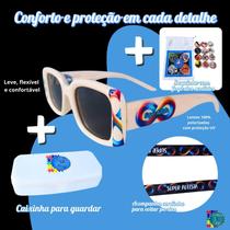 Óculos Escuro Cream com lente polarizada para Autistas Óculos Escuro Cream com lente polarizada para Autistas