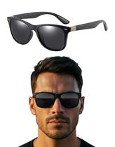 Óculos Escuro De Sol Polarizado Quadrado Masculino Preto Uv 400nm Vintage Retro S1 Óculos Escuro De Sol Polarizado Quadrado Masculino Preto Uv 400nm Vintage Retro S1