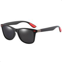 Oculos Escuro De Sol Polarizado Quadrado Masculino Preto Vermelho Uv 400nm Vintage Retro S1 - 20V