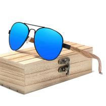 Óculos espelhado aviador polarizados proteção Uv400 - Azul Óculos espelhado aviador polarizados proteção Uv400 - Azul