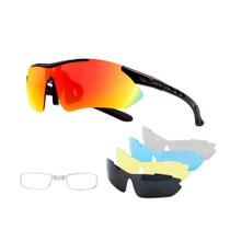 Óculos Esportivo Com Cinco Lentes Proteção Uv400 Preto