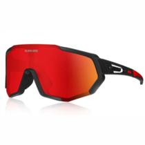 Óculos Esportivo Espelhado para Corrida Bike Protetor Ocular com Suporte de Grau Lente Espelhada - Queshark