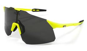 Óculos Esportivo HUPI Ciclismo com Proteção UV Angliru Amarelo Neon/Preto Lente Preto Unissex