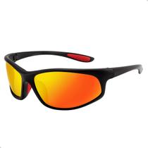 Óculos Esportivo Sol Polarizado Uv Bike Ciclismo Corrida Beach Tennis Lente Laranja S0