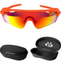 oculos Esportivo UV400 Protecao Bike + Case lente espelhada presente original vilão acetato qualidade premium