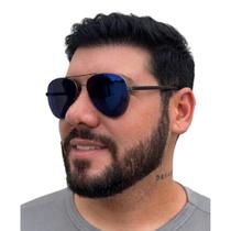 Óculos Estilo Aviador Unissex lente azul ltaz8875 Original SCAVONE Óculos Estilo Aviador Unissex lente azul ltaz8875 Original SCAVONE