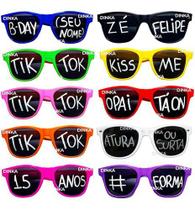 Oculos Feminino Colorido Com Frase Texto Personalizados