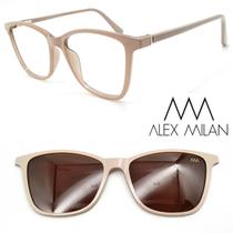 Oculos Feminino com 1 clipon Polarizado Alex Milan AM040