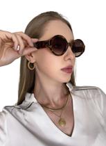 Óculos Feminino De Sol Redondo Gênova Com Case Antiqueda