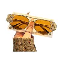 Óculos Femininos Vintage De Moda Com Ponte Dupla, Decoração Borboleta E Strass - Design Exclusivo