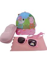 Óculos Flexivel Polarizado Uv400 Peppa Pig Sapatinho Boné