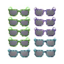 Óculos Gamer Pixel 8-Bit, Pacote Com 10, Armação Plástica, Óculos Decorativos Para Festas, Óculos De