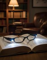 Óculos Grau +2.00 com LED Dioptria Leitura Costura Reparos
