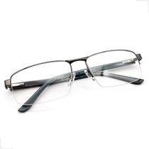 Óculos Grau Armação Metal Grande Fio Nylon Masculino Moderna - Master Vision