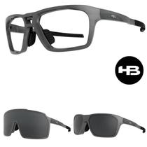 Oculos Grau Hb Presto Grafeno 010399 Com 2 Clipons Cinza