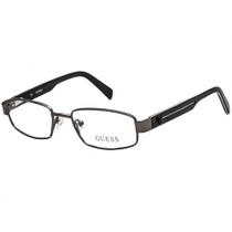 Óculos Guess GU9101-3 J14 Masculino - Armação Retangular Gunmetal