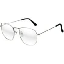 Óculos Hexagonal Armação p/ Grau Feminino Masculino Vintage Prata - OC
