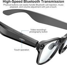 Óculos Inteligente com Tradutor AI e Assistente GPT, Oculos com Camera HD 8MP Vídeo 1080P, Oculos que Filma em Full HD, Bluetooth 5.3